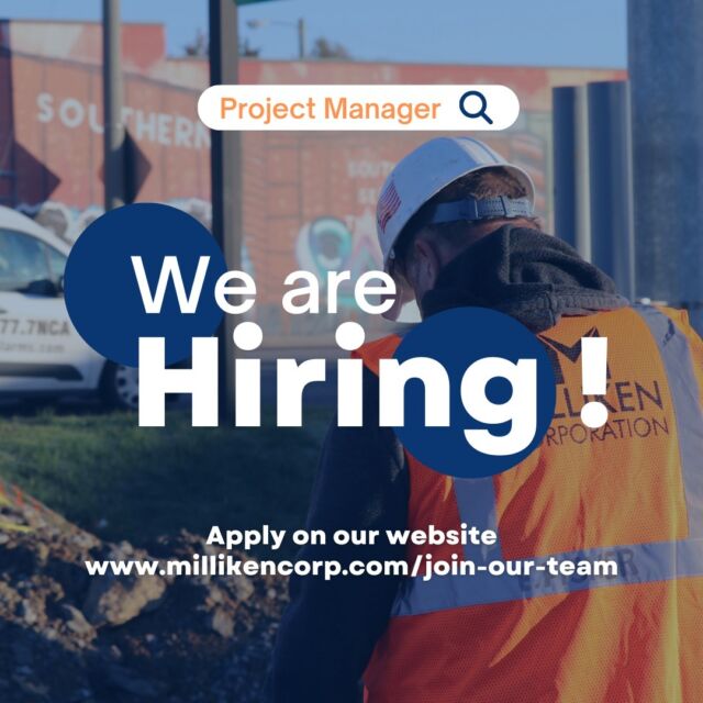 Looking to join an incredible team of hard working #crackerjacks? We are looking to expand our MPS, Managing Project Specialist, team. If you are detail oriented,  have a passion for quality and safety, and excel at managing a budget and schedule then this may be the role for you!
-
-
-
#CONCRETE #ASPHALT #GRADING
#DRAINAGE #MASONRY #COATING
-
-
☎️ 615.238.5909
💻 www.millikencorp.com