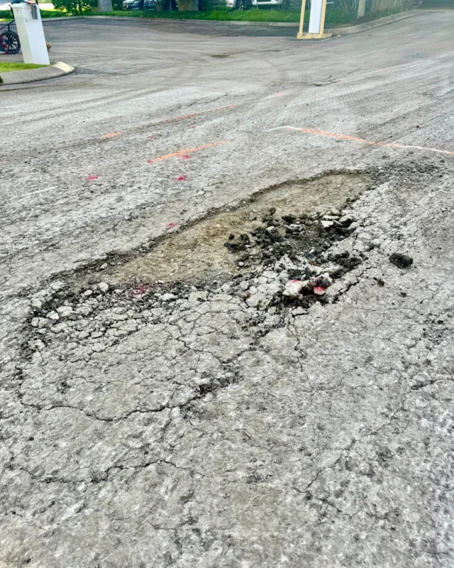 Cracked, crumbling, and soon to be completely restored. We're on it! 

#millikencorp #millikencorporation #asphalt #asphaltrepair #pothole