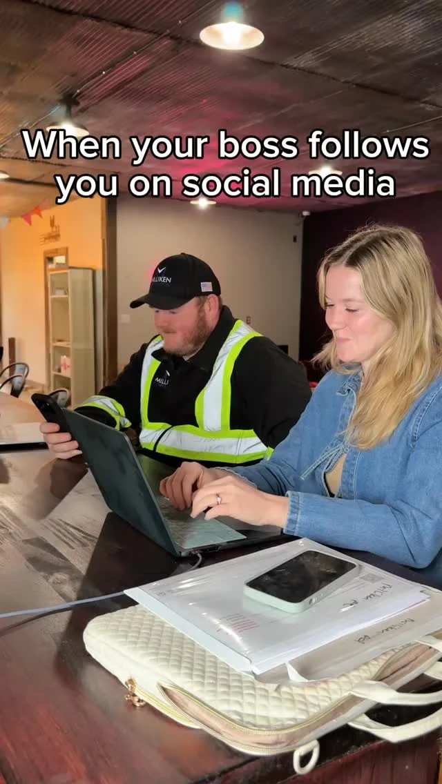 When your boss follows you on social media 👀😂

Gotta keep it professional… and remind everyone how much we love what we do 🙌
#themillikencorporation #andy #tn #boss