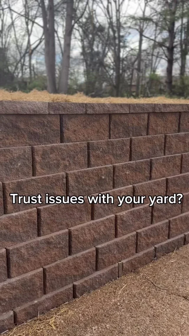 If your yard’s giving you trust issues… it might be time for a retaining wall.

Strong, reliable, and built to hold everything in place. Just how it should be.

Let us take care of it. 615-238-5909
#themillikencorporation #retainingwall #tn #trustissues