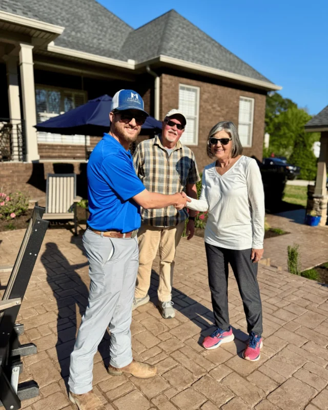 Around here, customers always become family.

We really enjoyed helping bring this space together with a beautiful stamped concrete patio, sealing it for long-lasting protection, and adding a custom masonry retaining wall and fireplace to create a warm, inviting finish.
#cottontowntn #concrete #retainingwall #millikencorporation